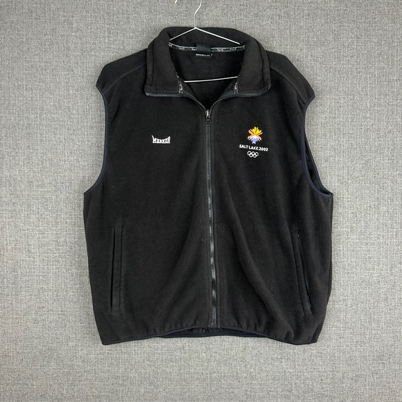 Marker Salt Lake 2002 Olympic Games Fleece Vest Black XL Winter Full Zip - Picture 1 of 8